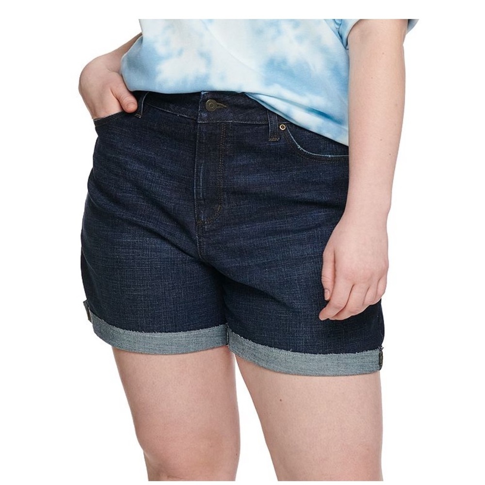 NWT Plus Size Sonoma Goods for Life Premium High-Waist Denim Shorts (24W)